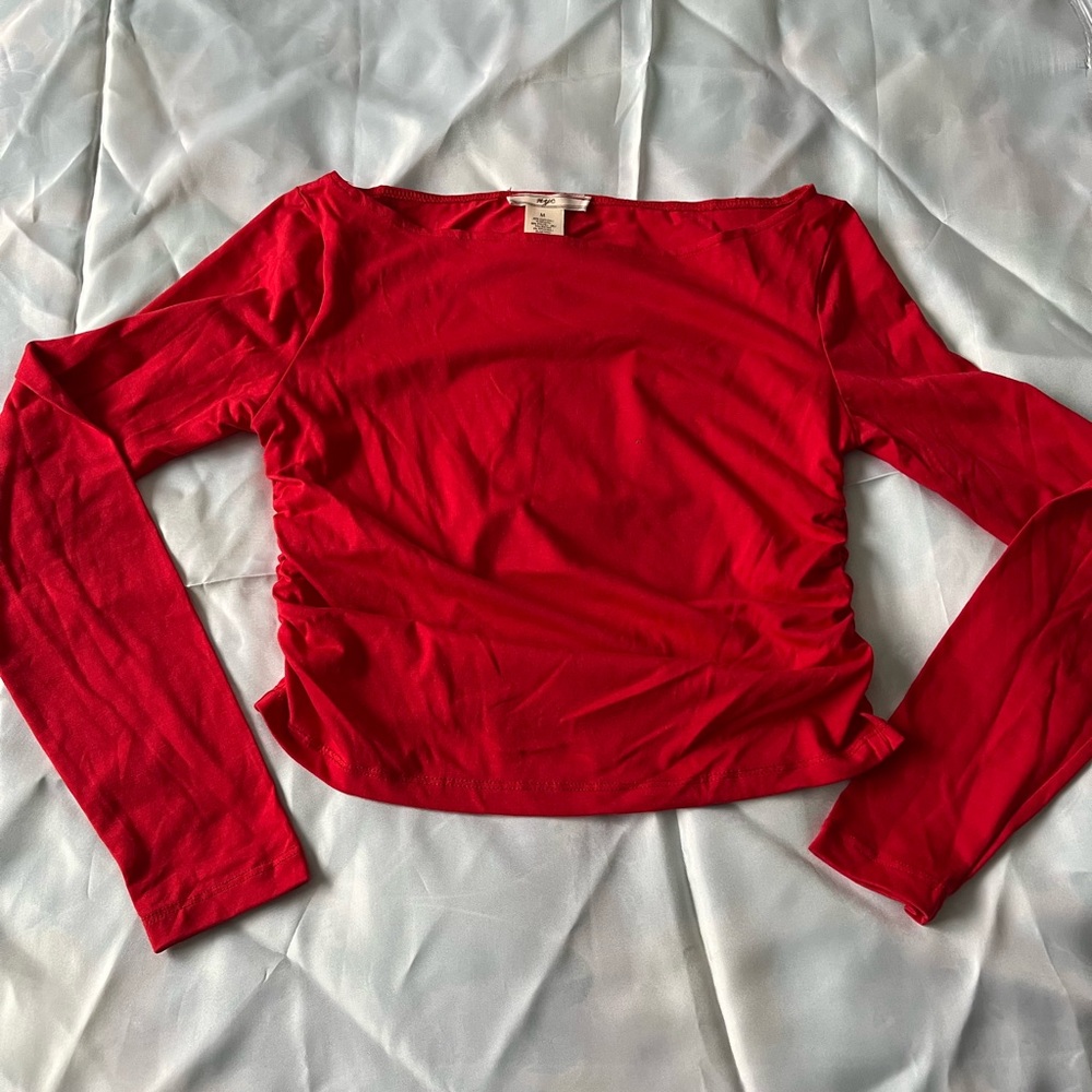 NYC Bold Red Long Sleeve Top